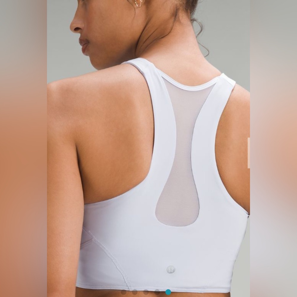 Lululemon Women’s Mesh-Back Train Bra Medium Support Padded A/B Cup White Size 4